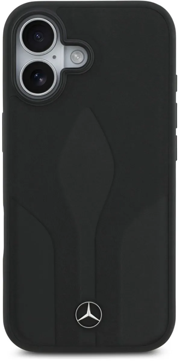Mercedes-Benz Backcase Hoesje iPhone 17 - Effen Zwart - Leer - afbeelding 3 van 6