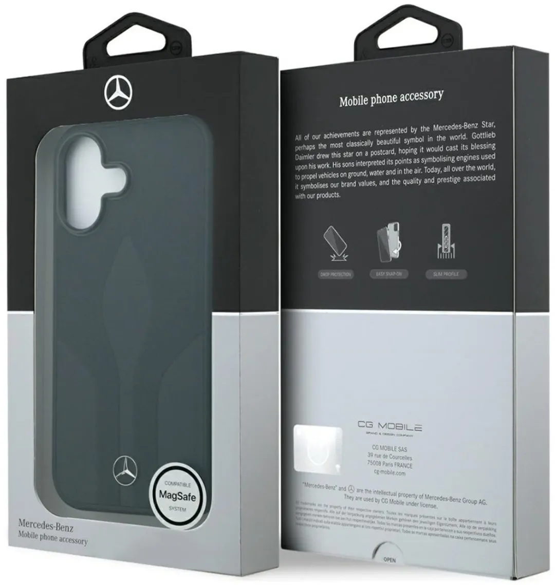 Mercedes-Benz Backcase Hoesje iPhone 17 - Effen Zwart - Leer - afbeelding 6 van 6