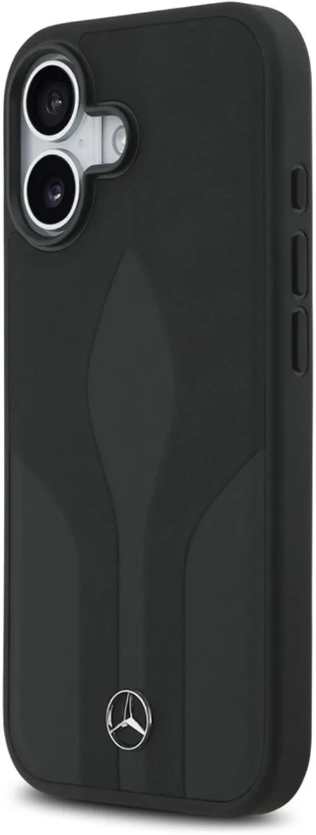 Mercedes-Benz Backcase Hoesje iPhone 17 - Effen Zwart - Leer - afbeelding 2 van 6