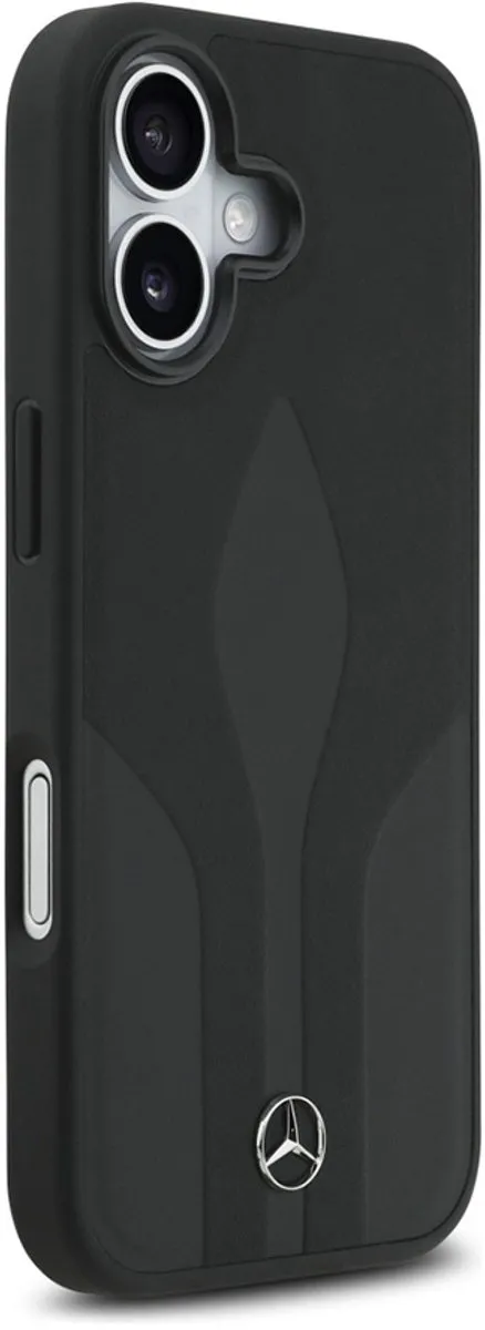Mercedes-Benz Backcase Hoesje iPhone 17 - Effen Zwart - Leer - afbeelding 5 van 6
