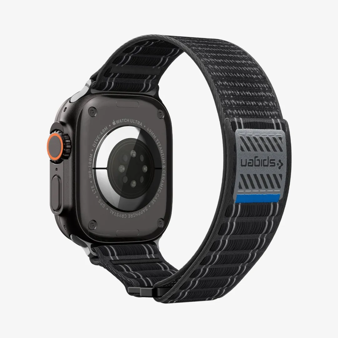 Spigen Stoffen Bandje Zwart - Apple Watch Universeel