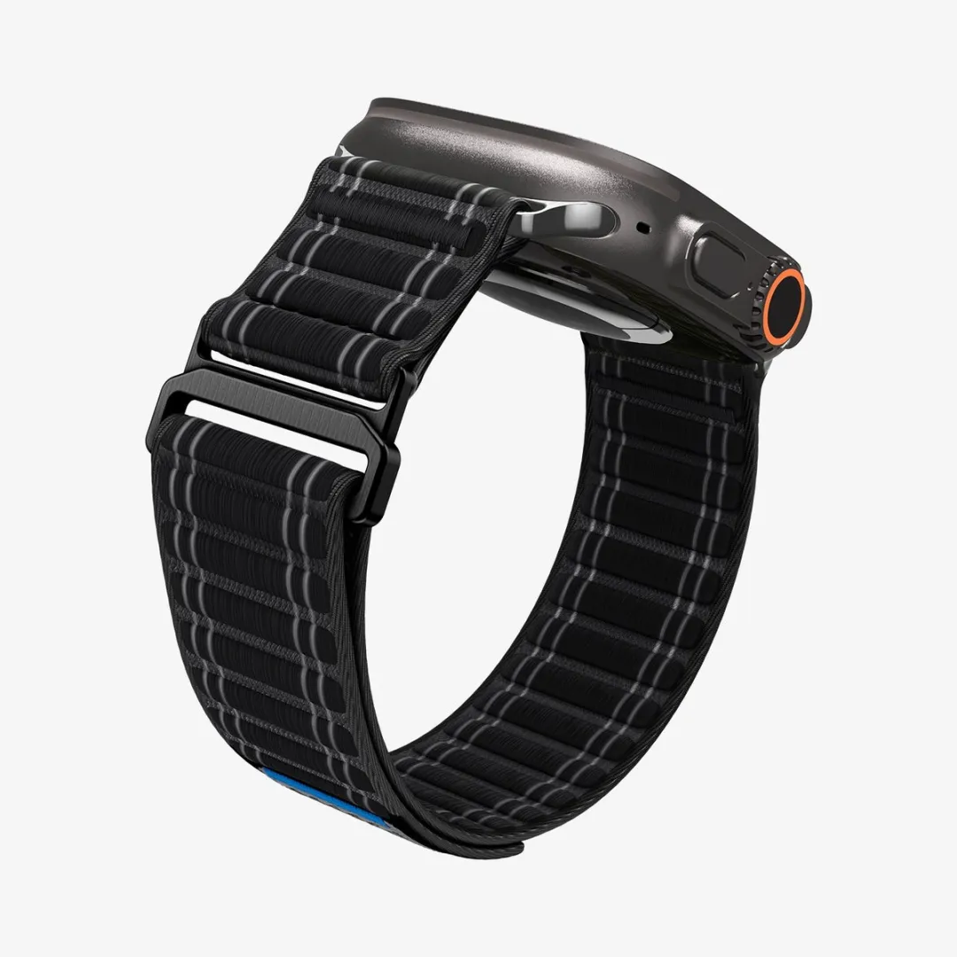 Spigen Stoffen Bandje Zwart - Apple Watch Universeel