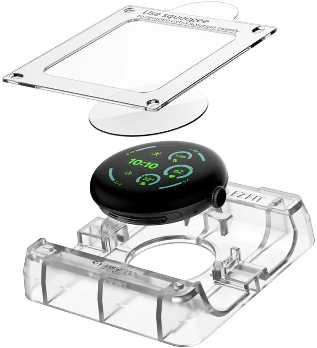 Spigen Eliteshield Ez Fit 2-Pack - Google Pixel Watch 4/3 - Transparent