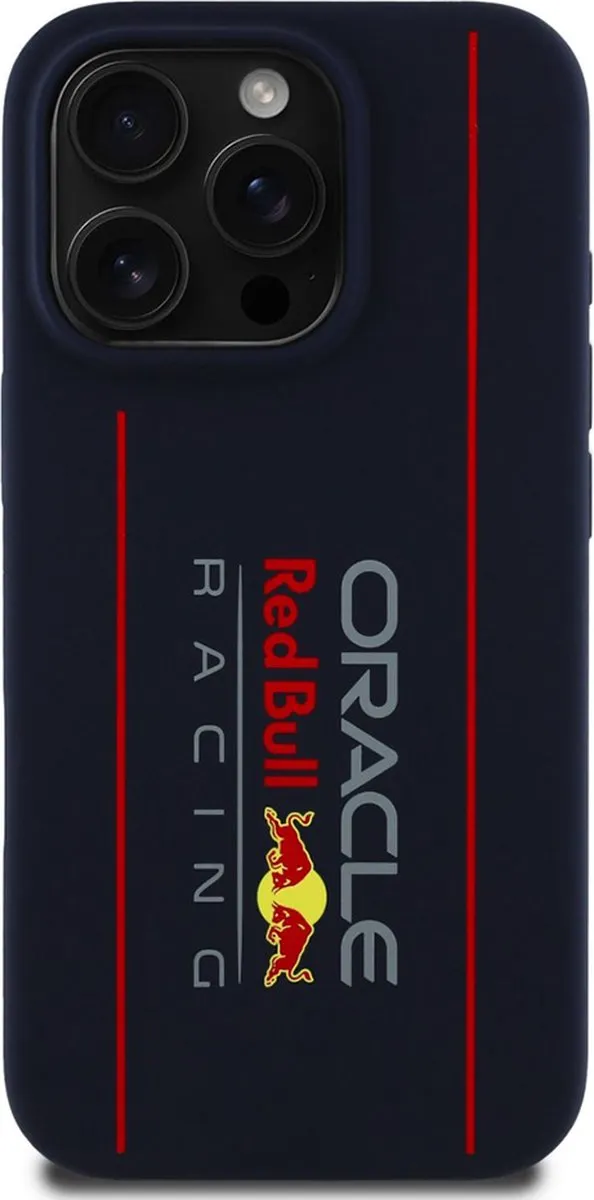 Red Bull Racing iPhone 15 Pro Max Hoesje - Donkerblauw Vertical Logo