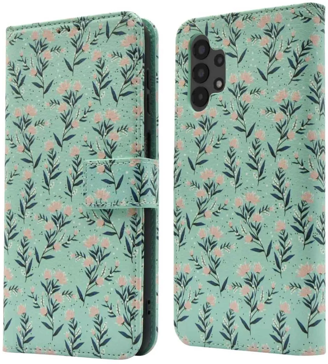 Imoshion Galaxy A13 Hoesje Blue Flowers - 3 Pasjes