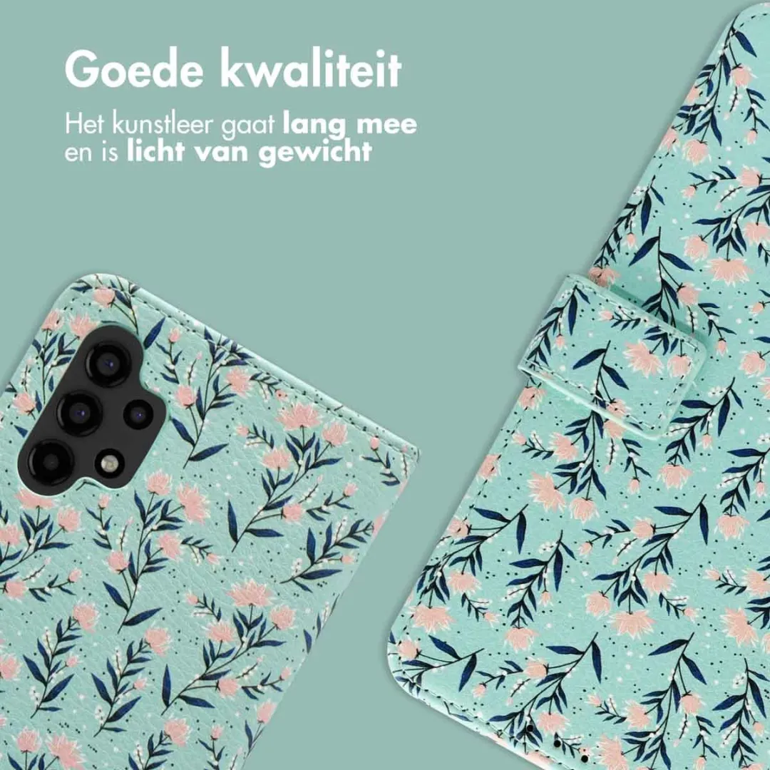 Imoshion Galaxy A13 Hoesje Blue Flowers - 3 Pasjes