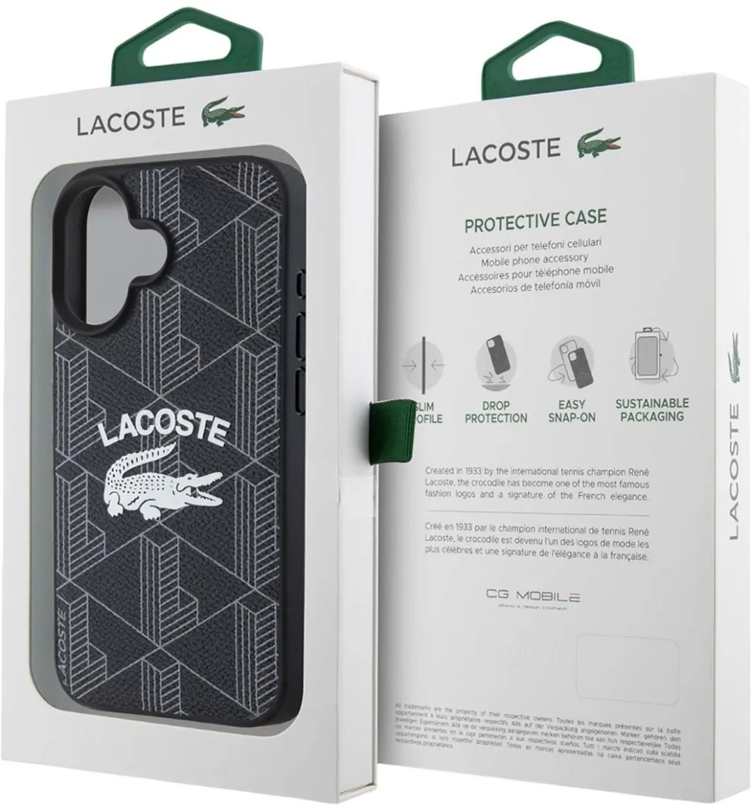 Lacoste MagSafe Hoes iPhone 16 - Zwart - LCHMP16SPIGK