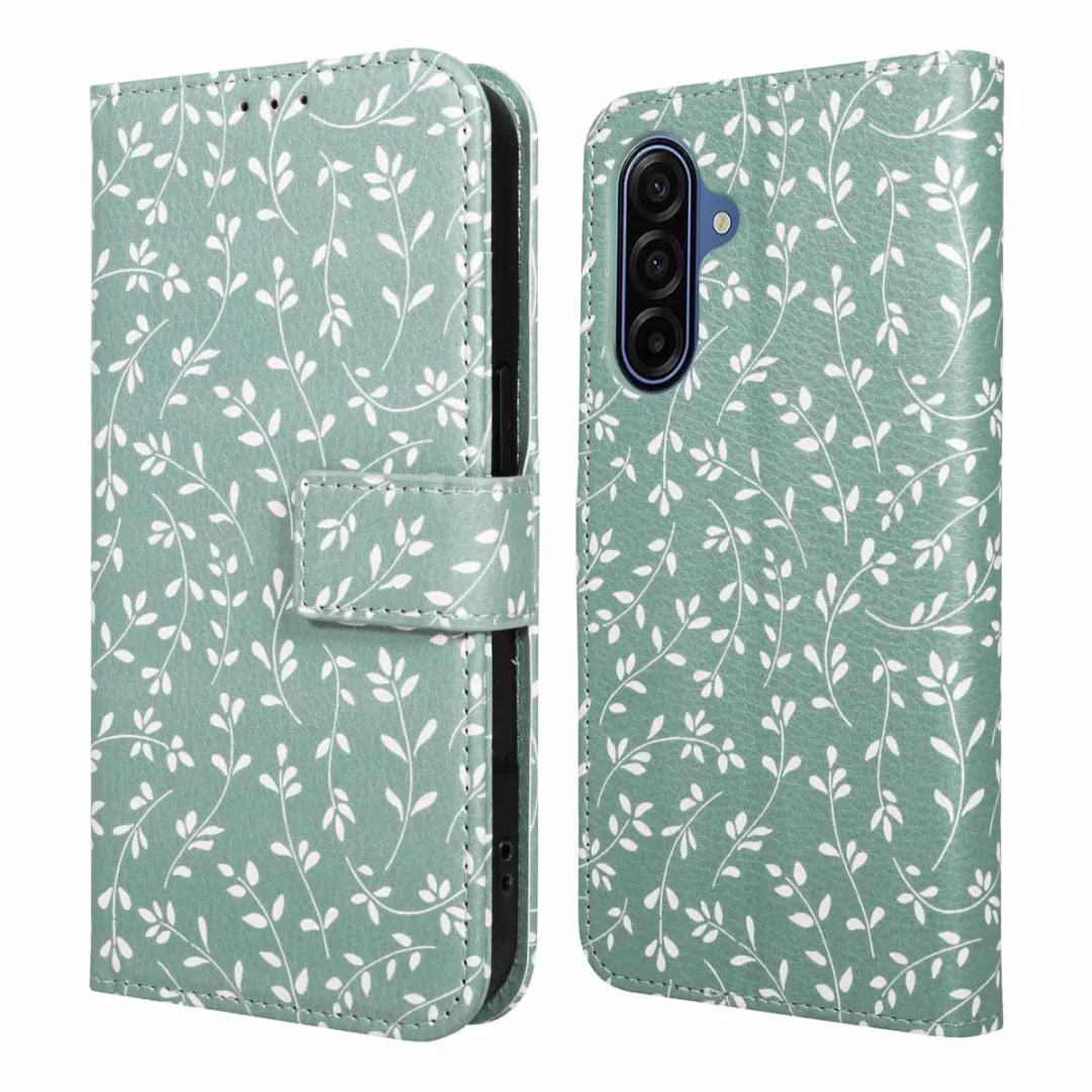 Imoshion Galaxy A17 Hoesje Smoke Green Flowers