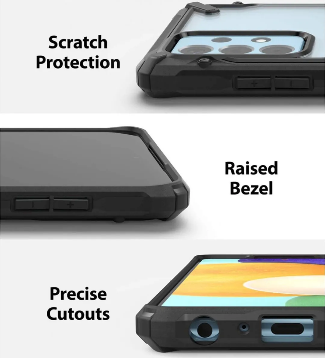 Ringke Fusion X FX517R55 Hoesje Samsung Galaxy A52/A52S - Transparant Zwart