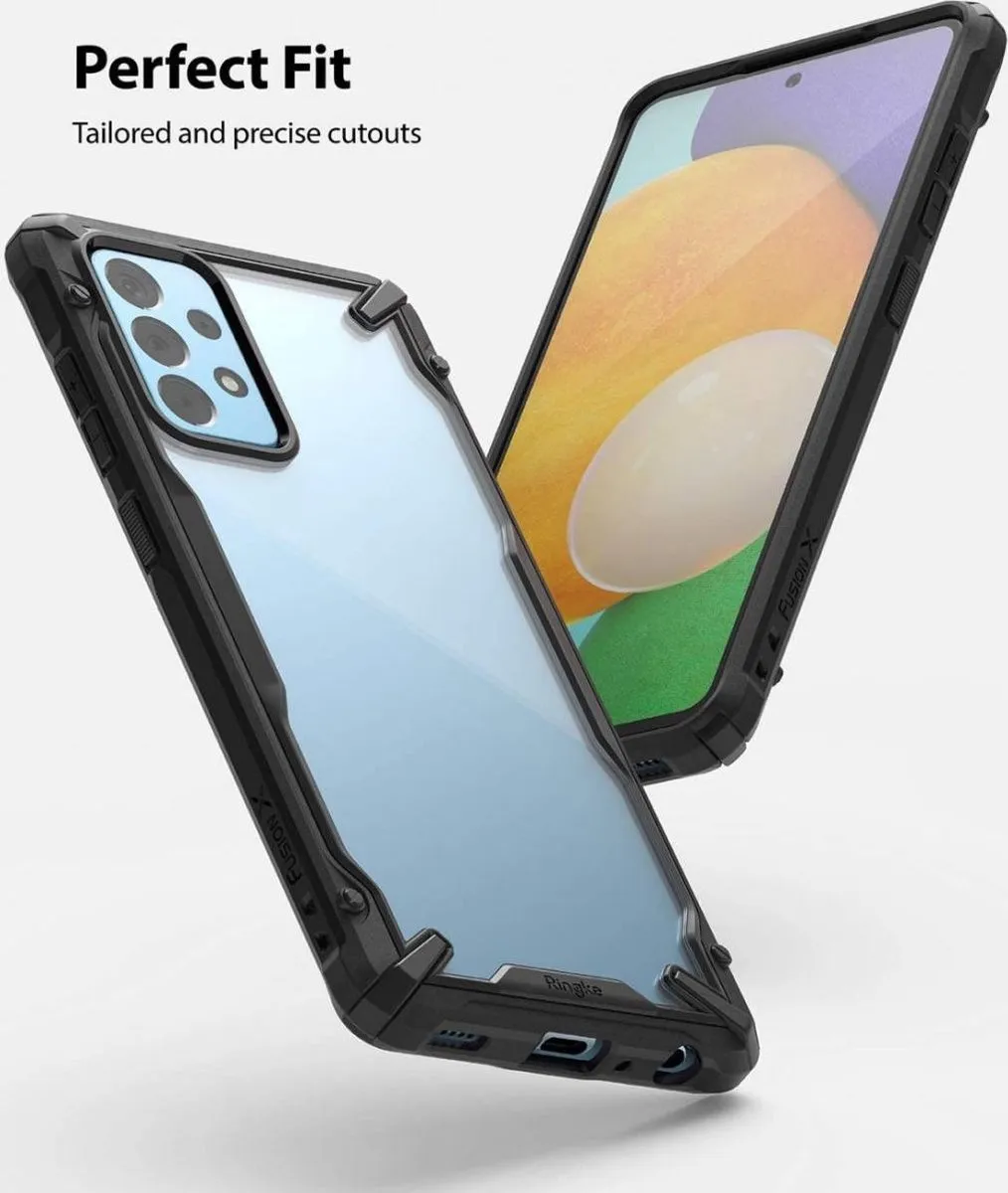 Ringke Fusion X FX517R55 Hoesje Samsung Galaxy A52/A52S - Transparant Zwart