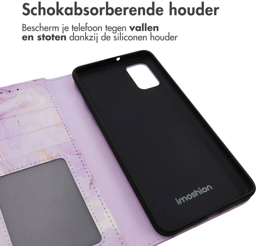 Imoshion Hoesje Samsung Galaxy A41 Purple Marble - 3 Pasjes