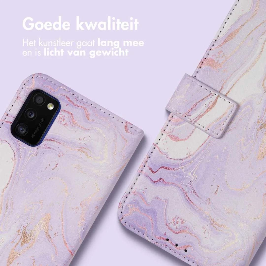 Imoshion Hoesje Samsung Galaxy A41 Purple Marble - 3 Pasjes