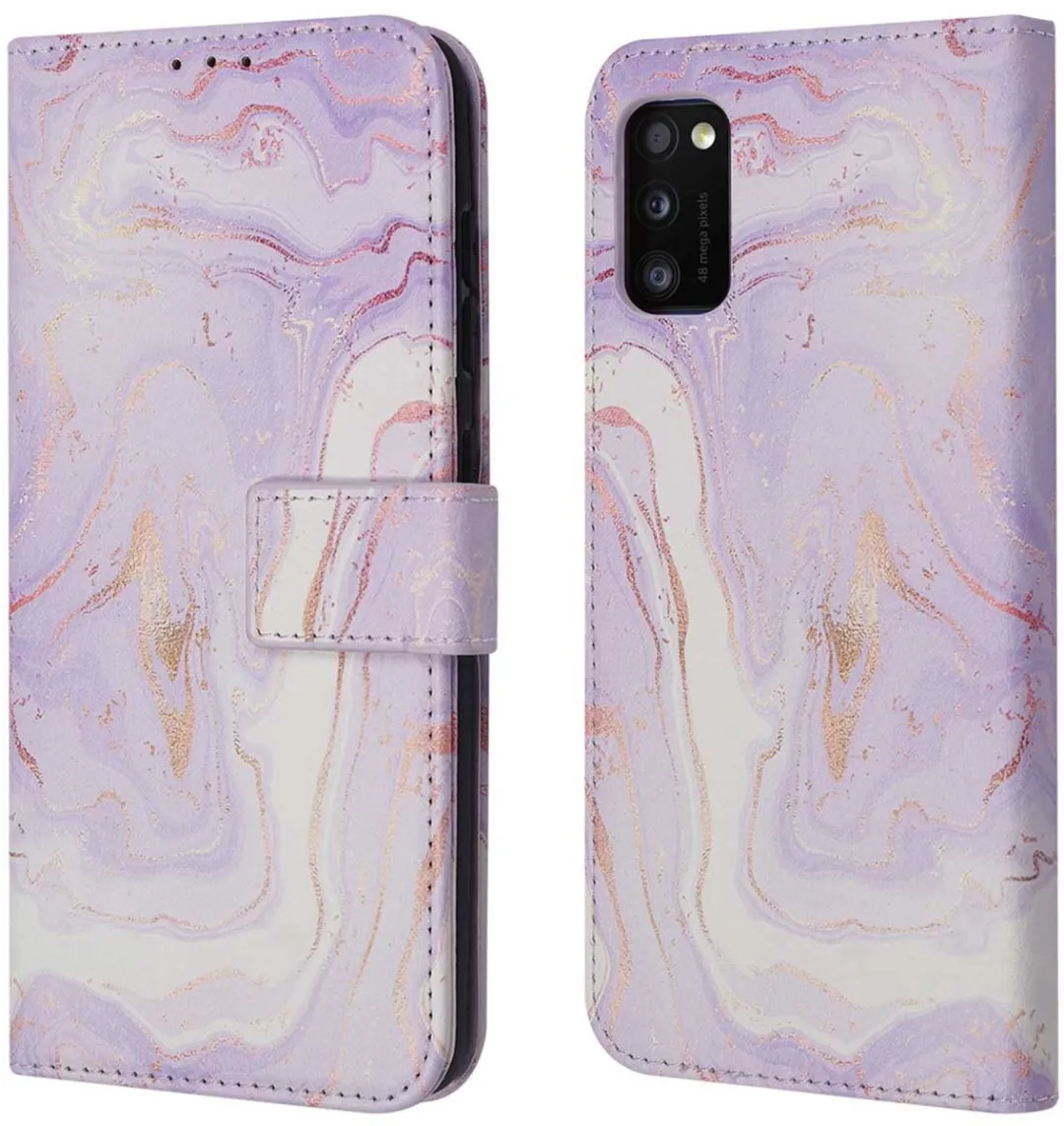 Imoshion Hoesje Samsung Galaxy A41 Purple Marble - 3 Pasjes