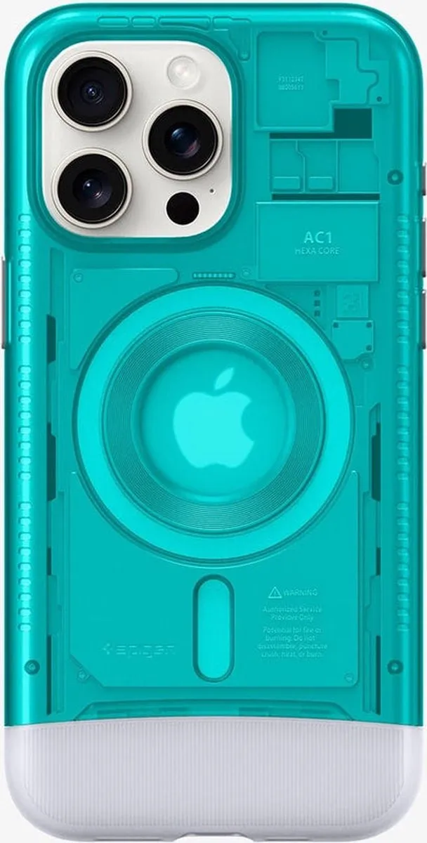 Spigen Classic C1 MagFit Hoesje iPhone 15 Pro - Blauw - afbeelding 2 van 6
