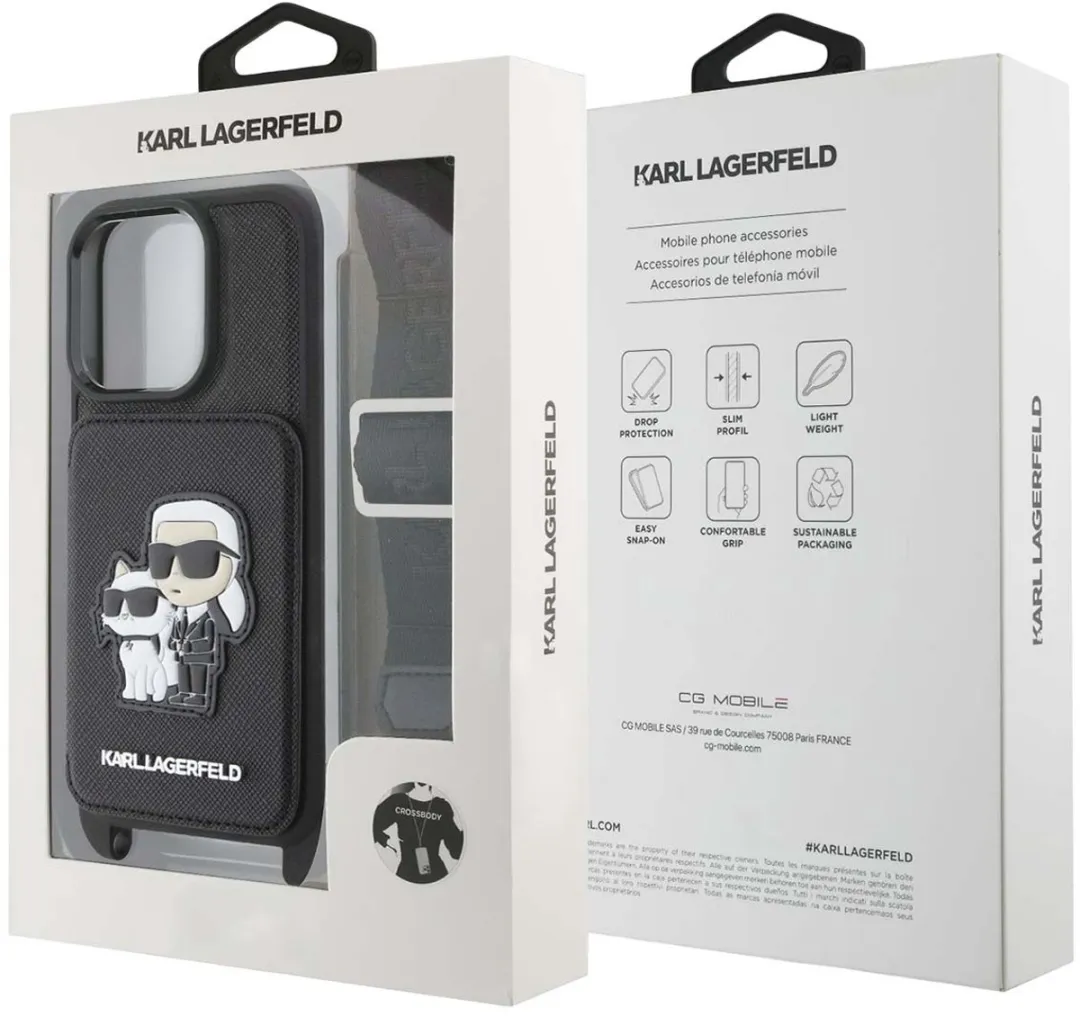 Karl Lagerfeld Hoesje iPhone 16 Pro KLHCP16LCSAKCPMK - Zwart