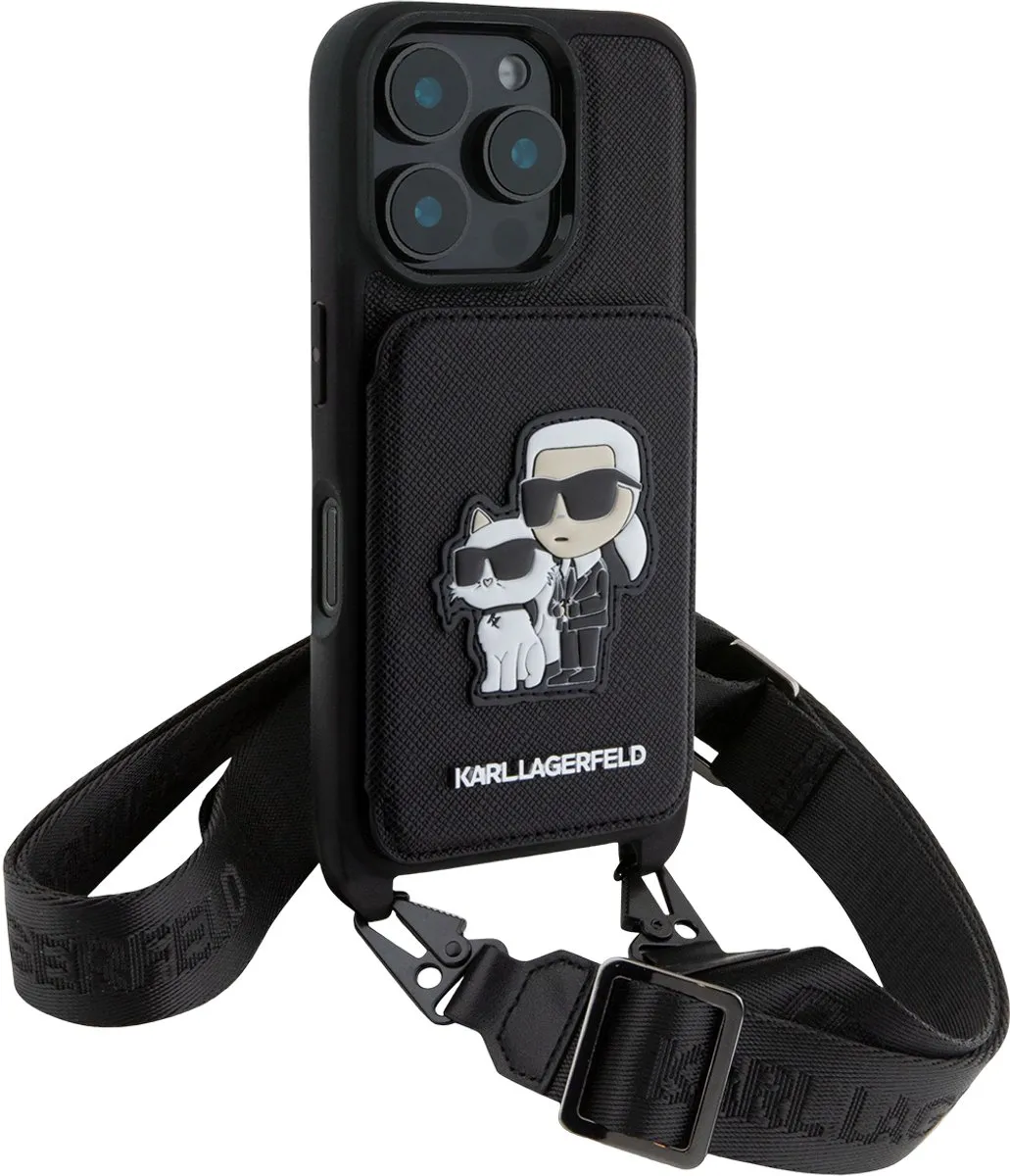 Karl Lagerfeld Hoesje iPhone 16 Pro KLHCP16LCSAKCPMK - Zwart