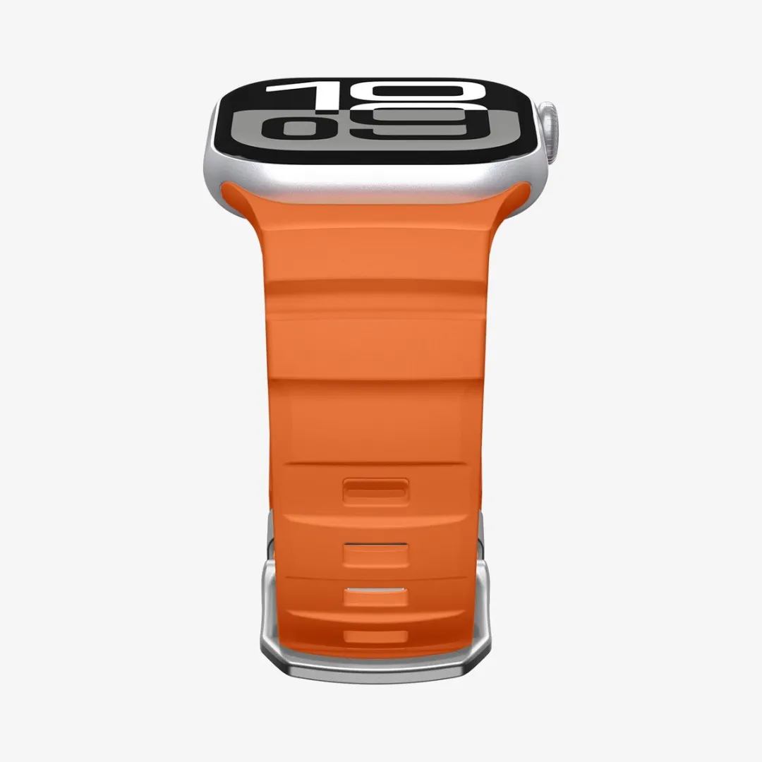 Spigen Siliconen Bandje - Apple Watch 44-49mm - Oranje - afbeelding 6 van 6