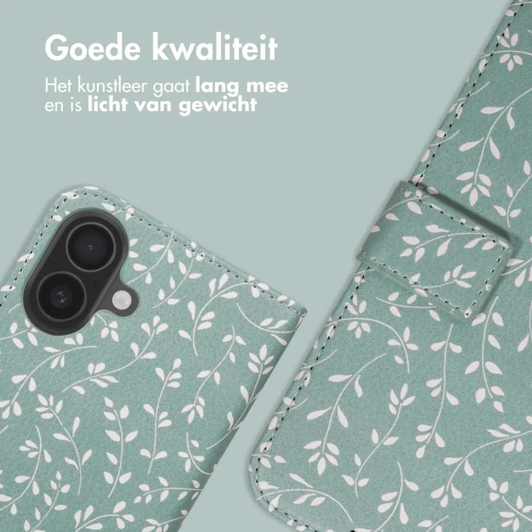 Imoshion iPhone 17 Hoesje Smoke Green Flowers - 3 Pasjes