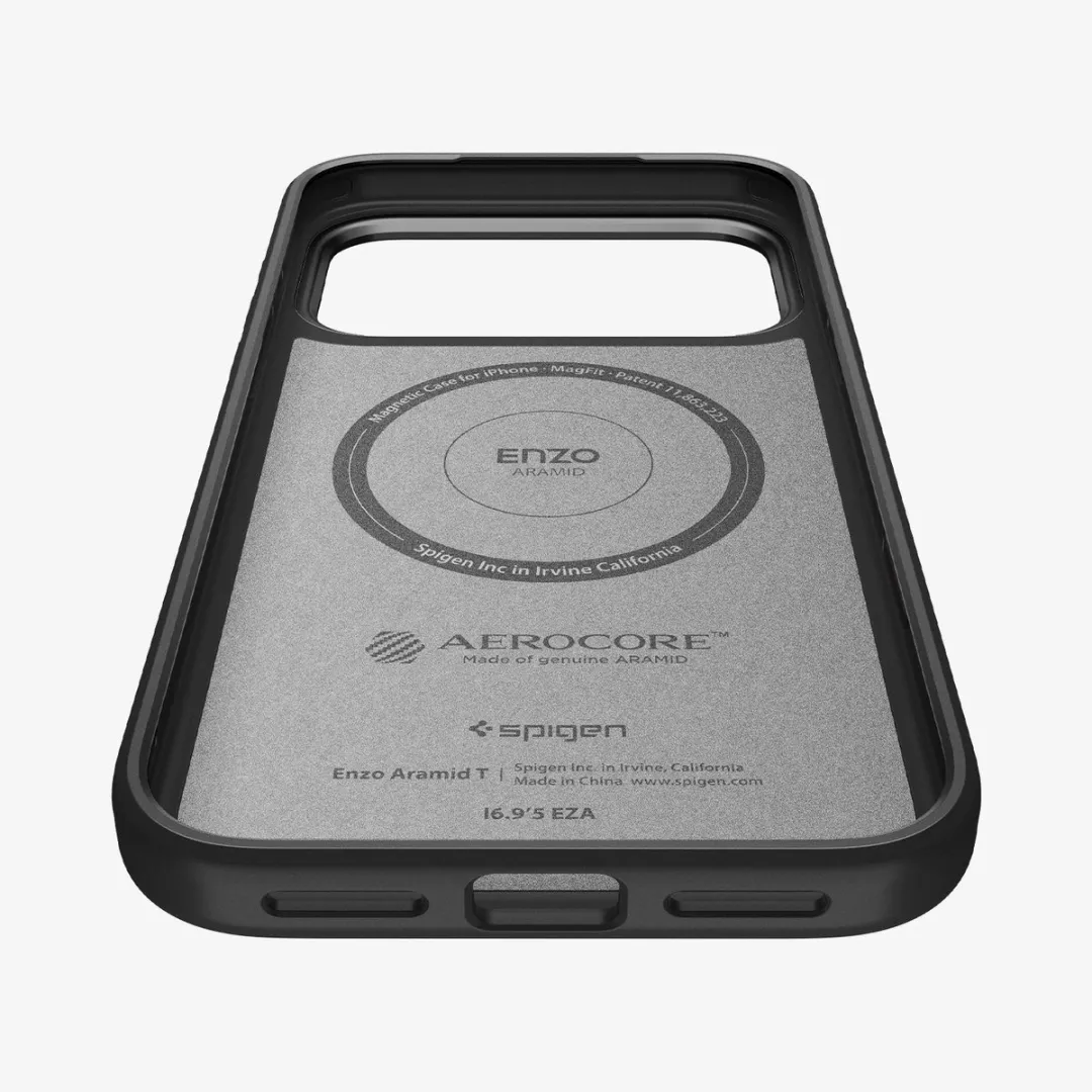 Spigen Enzo Aramid T MagSafe Hoesje - iPhone 17 Pro - Zwart