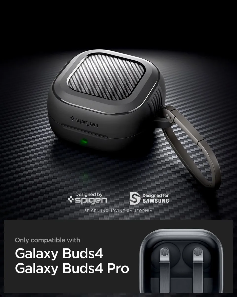 Spigen Rugged Armor Hoesje - Transparent - Samsung Galaxy Buds 4 Pro/4