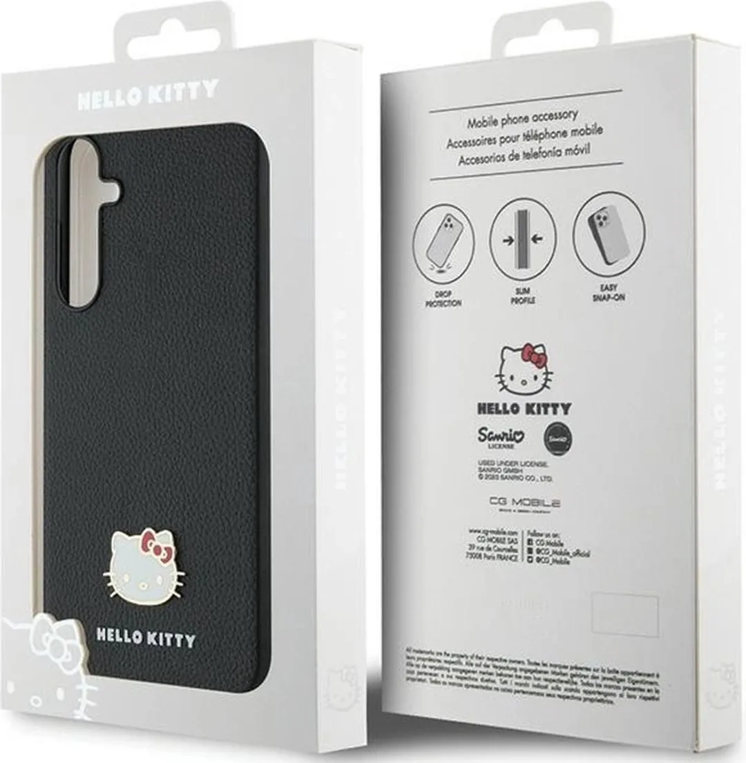 Hello Kitty Metalen Logo Hoes Samsung Galaxy A55 - Zwart