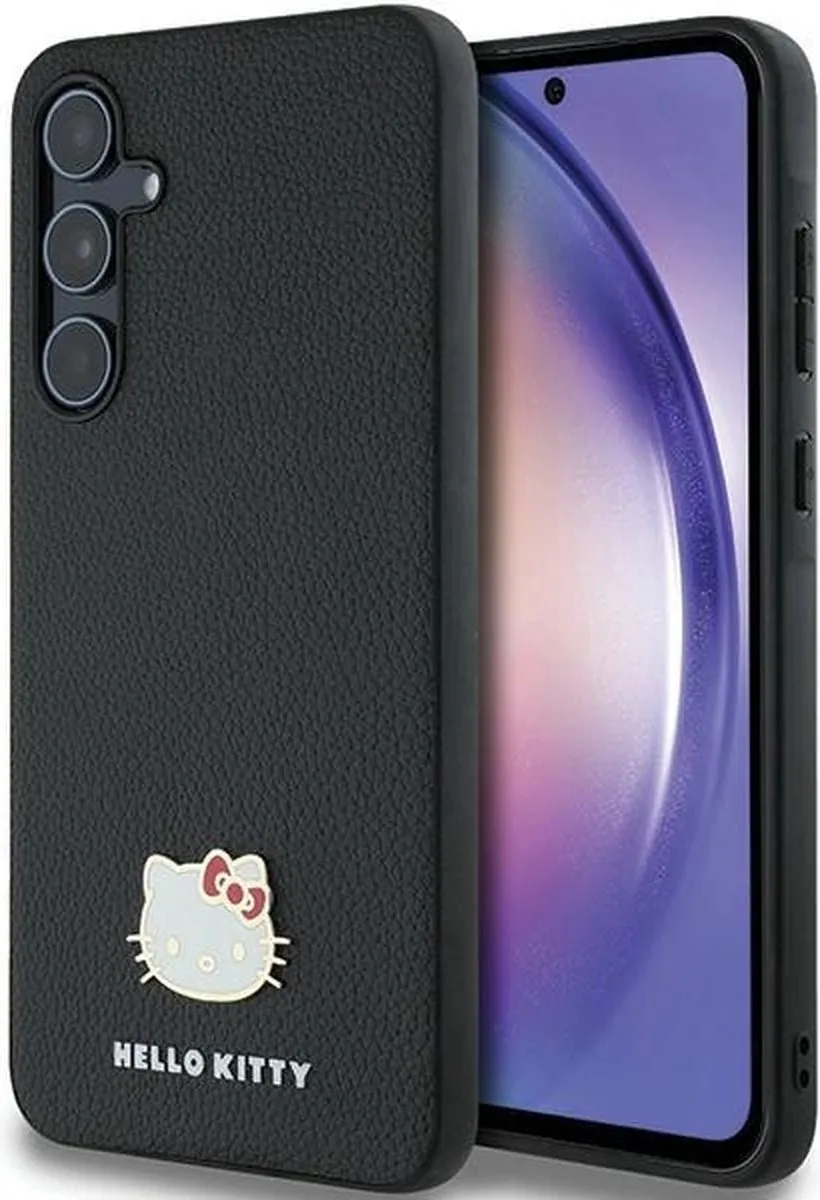 Hello Kitty Metalen Logo Hoes Samsung Galaxy A55 - Zwart