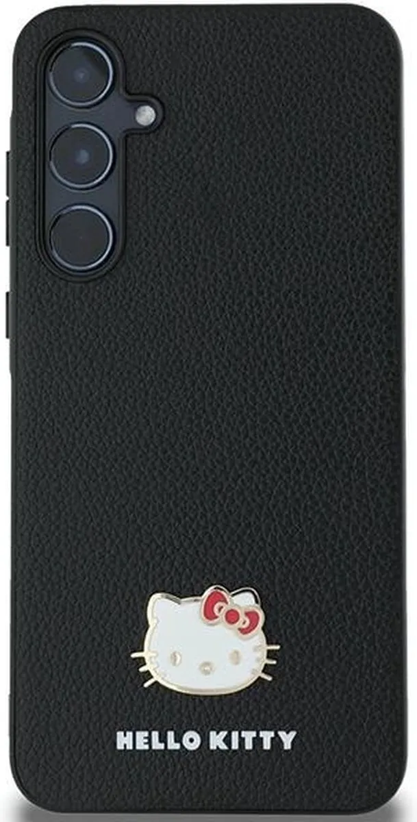 Hello Kitty Metalen Logo Hoes Samsung Galaxy A55 - Zwart