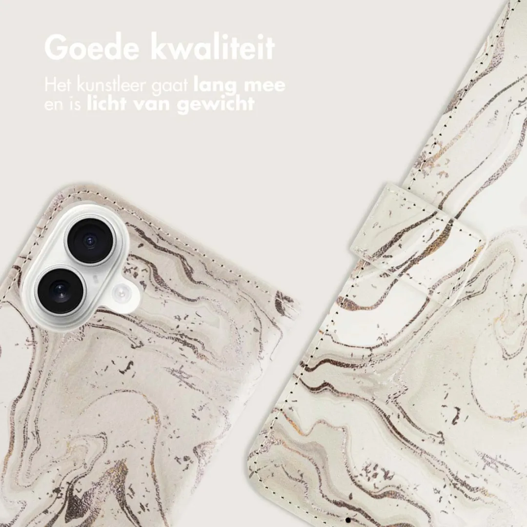 Imoshion iPhone 16 Hoesje Sandy Marble - 3 Pasjes
