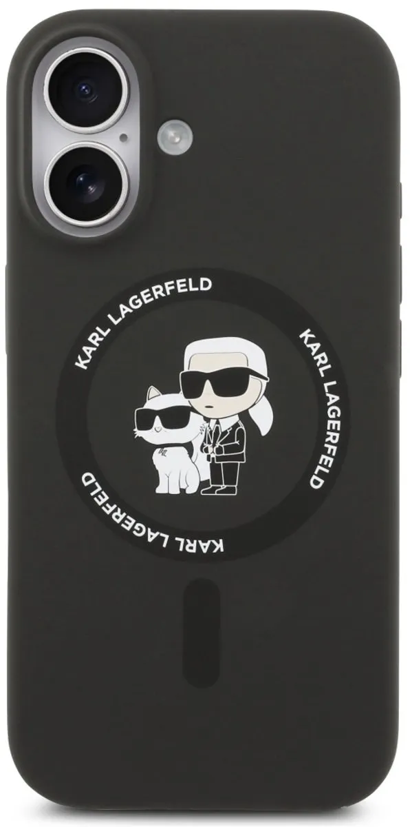 Karl Lagerfeld Karl&Choupette Ringhoes Silicone - iPhone 17 Magsafe - Zwart