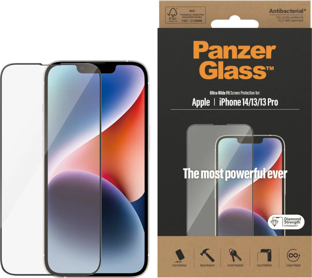 PanzerGlass Ultra-Wide Fit Screenprotector iPhone 14 Pro - afbeelding 3 van 6