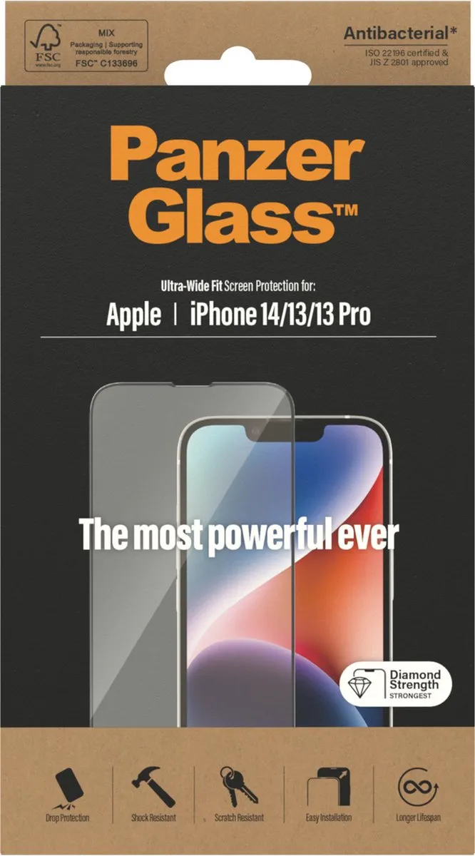 PanzerGlass Ultra-Wide Fit Screenprotector iPhone 14 Pro - afbeelding 5 van 6