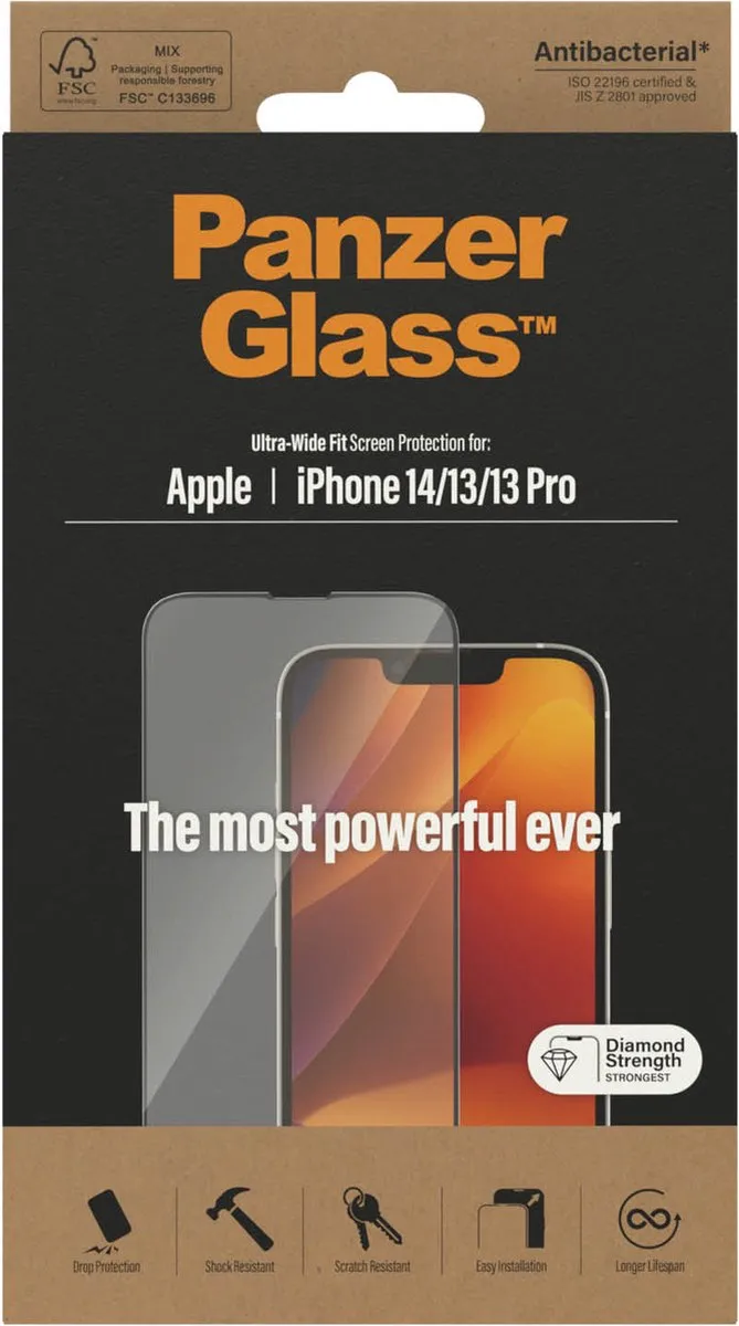 PanzerGlass Ultra-Wide Fit Screenprotector iPhone 14 Pro - afbeelding 6 van 6