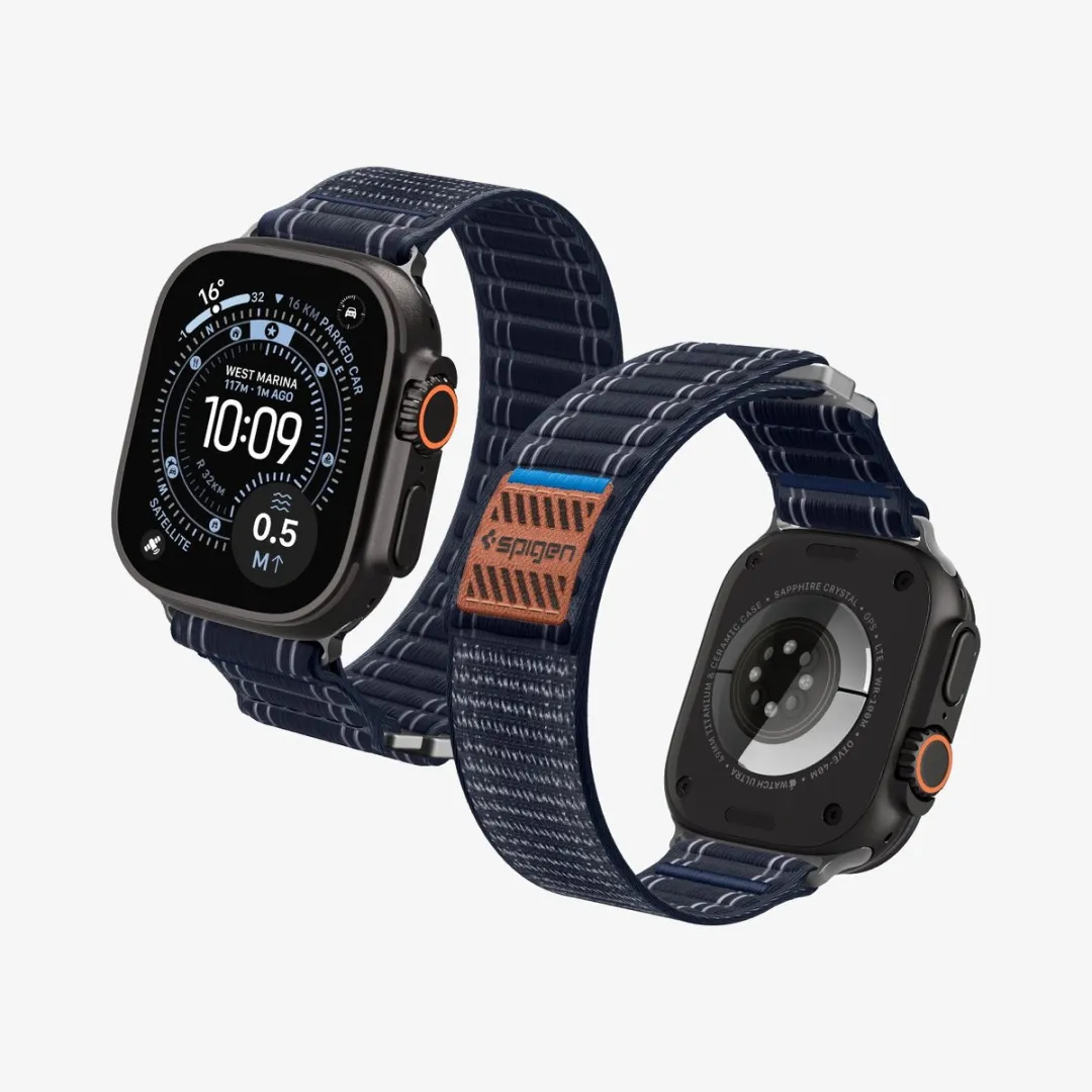 Spigen Stoffen Bandje Marineblauw - Apple Watch Universeel