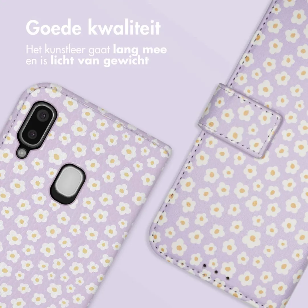 Imoshion Galaxy A20e Hoesje - 3 Pasjes - White Daisy