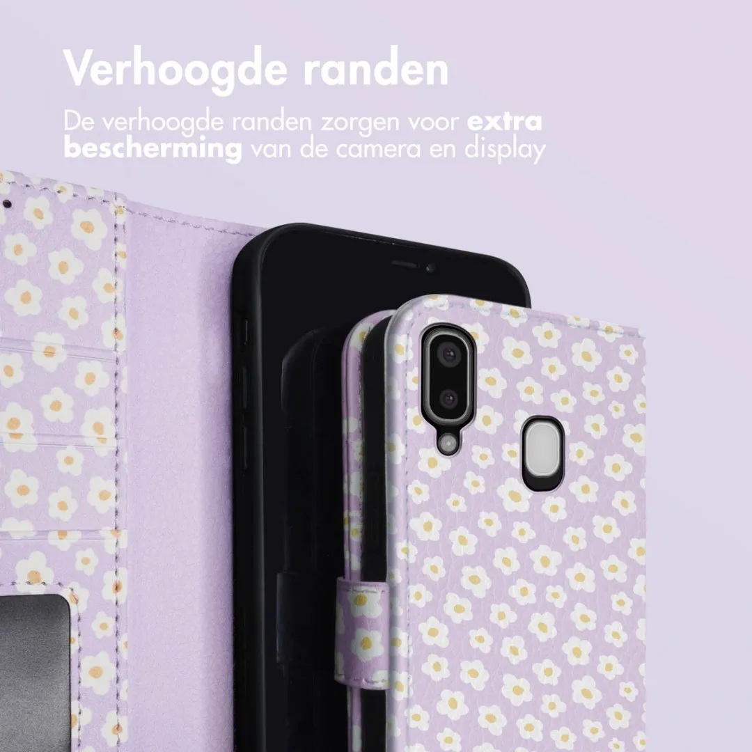 Imoshion Galaxy A20e Hoesje - 3 Pasjes - White Daisy - afbeelding 6 van 6