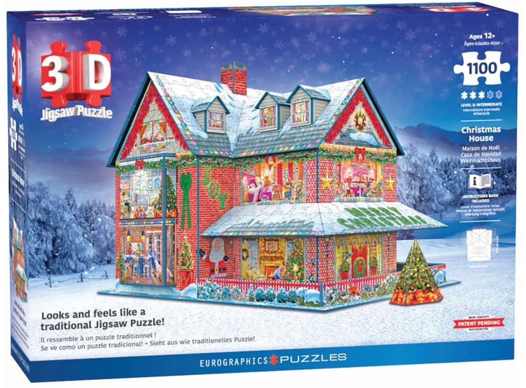 Eurographics Kersthuis 1100 Stuks 3D Puzzel