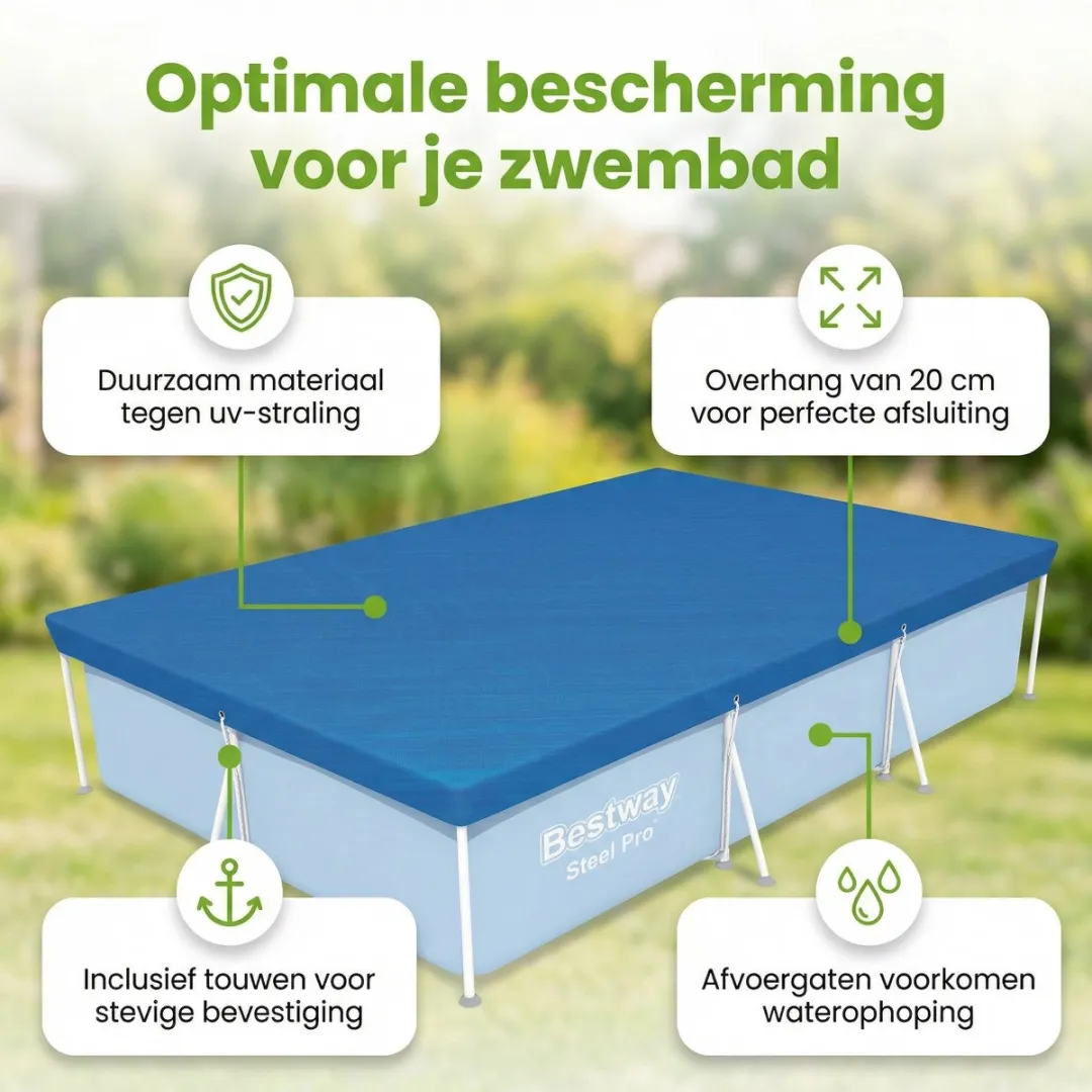 Bestway Frame Zwembad Afdekzeil 400x211cm Blauw - 58107
