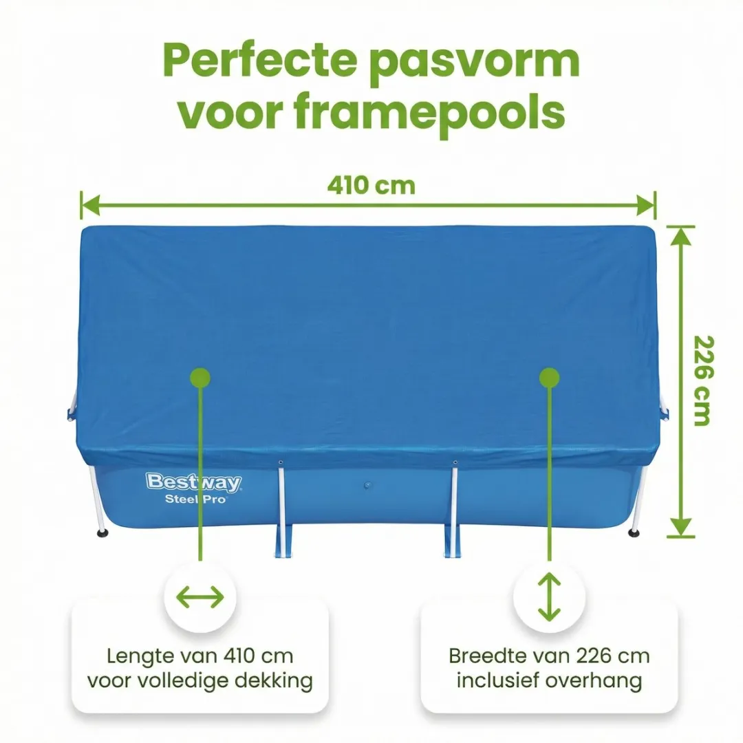 Bestway Frame Zwembad Afdekzeil 400x211cm Blauw - 58107