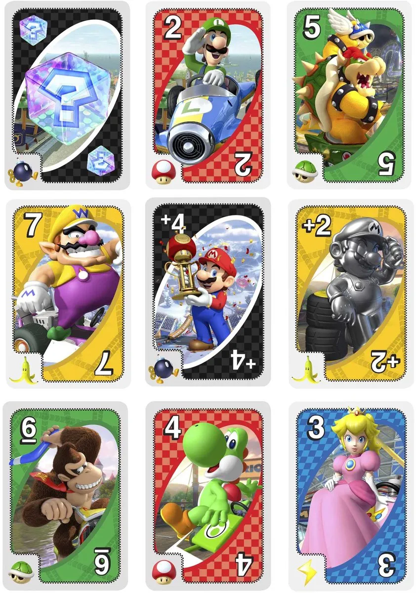 Mattel UNO Super Mario Kart Kaartspel - 112 Kaarten