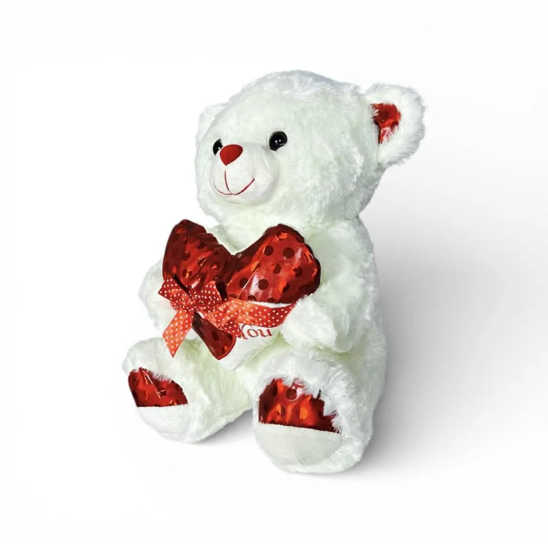 YJ Toys Knuffelbeer I Love You 40cm - Wit