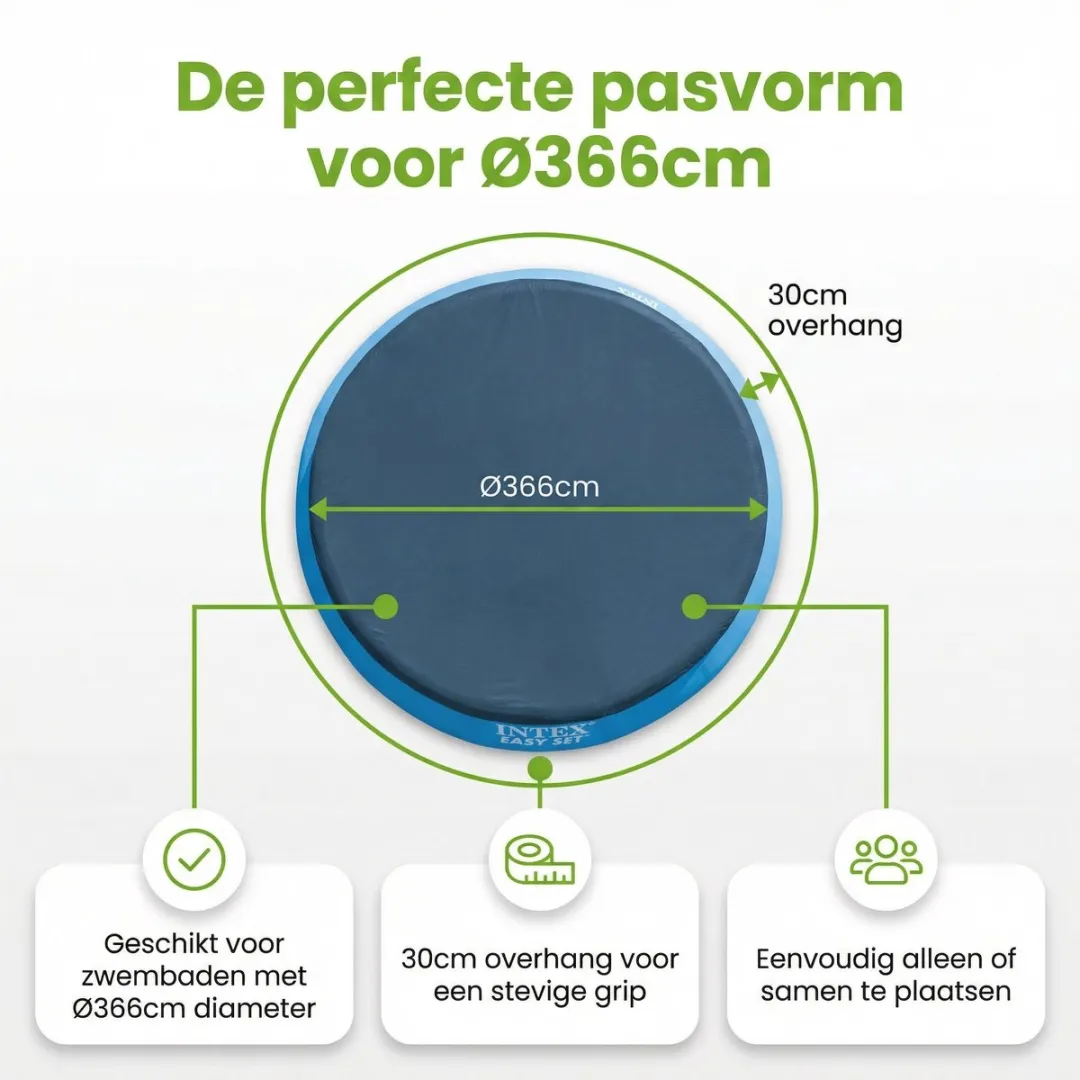 Intex Easy Set Afdekzeil 28022 - Ø366cm - Blauw
