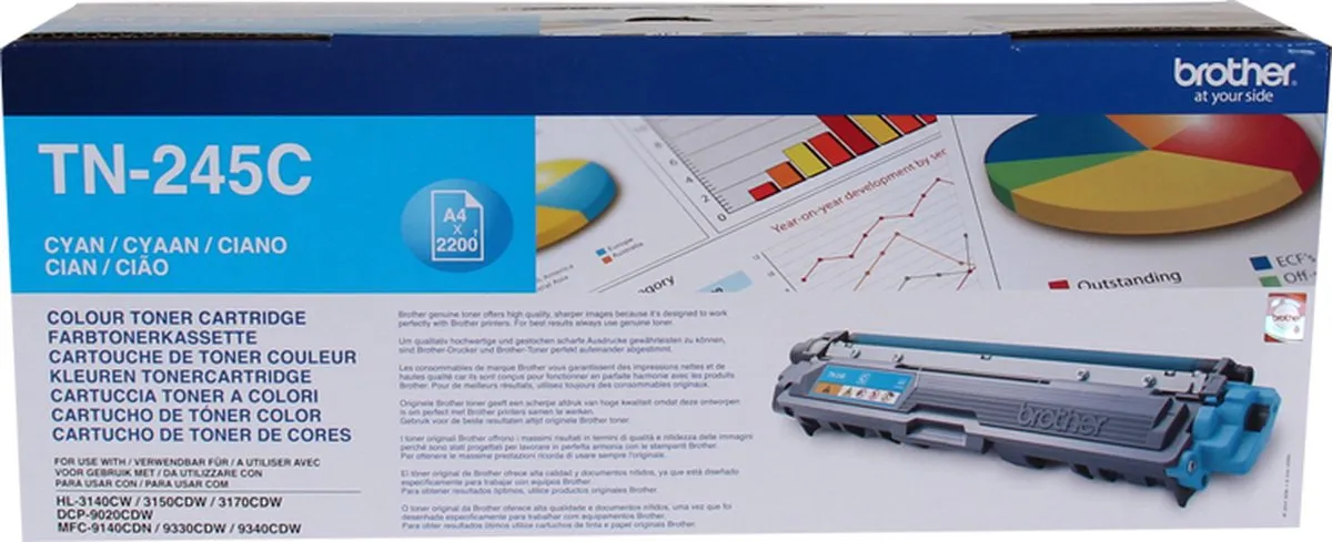 Brother TN-245C Toner Cyaan - 2200 Pagina's