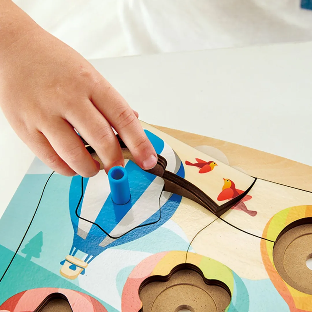 Hape Puzzle Drehende Ballons 12-delig - Veelkleurig