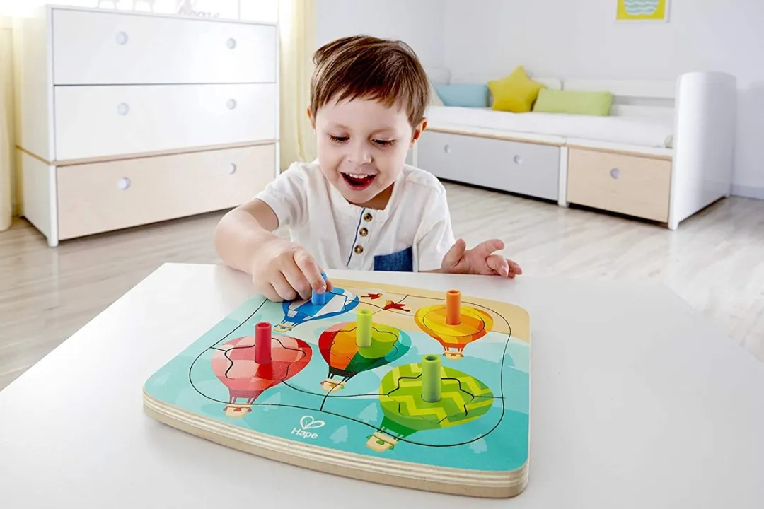 Hape Puzzle Drehende Ballons 12-delig - Veelkleurig