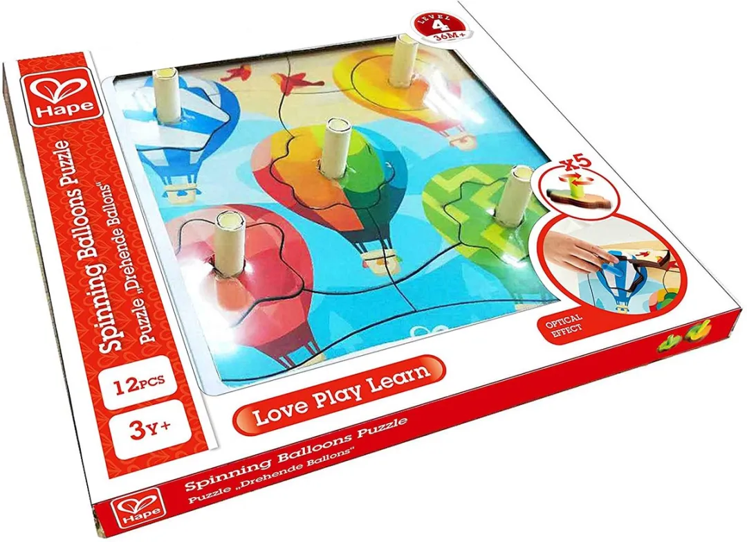 Hape Puzzle Drehende Ballons 12-delig - Veelkleurig