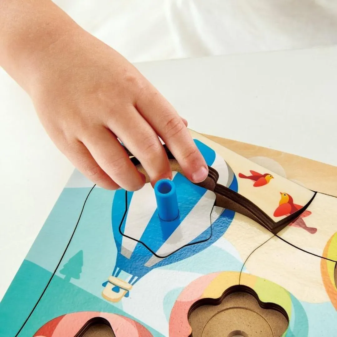 Hape Puzzle Drehende Ballons 12-delig - Veelkleurig - afbeelding 6 van 6