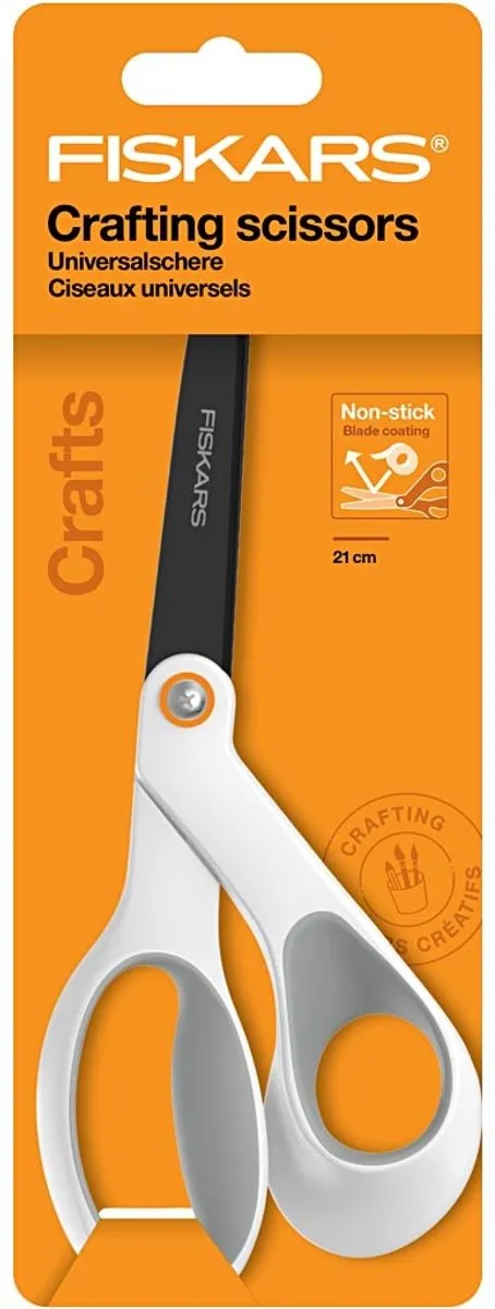 Fiskars Non-stick Algemene Schaar 21cm - Rechtshandig - Zwart/Wit