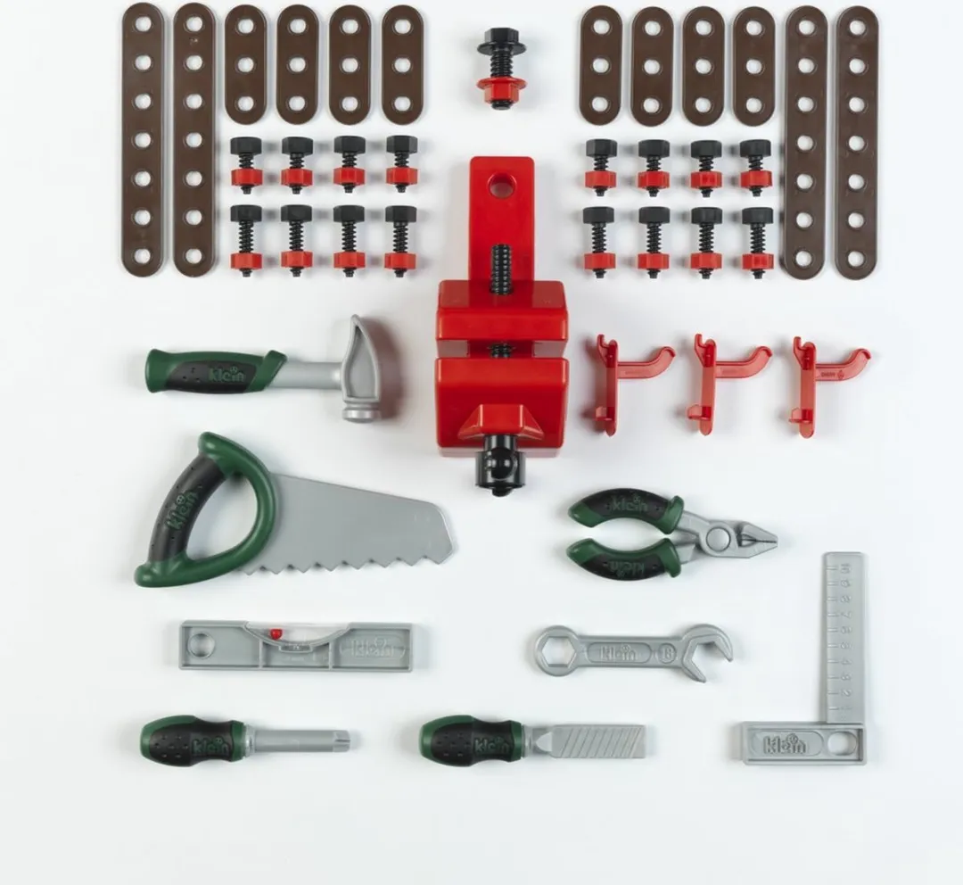 Klein Toys Bosch Mini Werkbank - 56 Accessoires - Groen/Grijs/Rood
