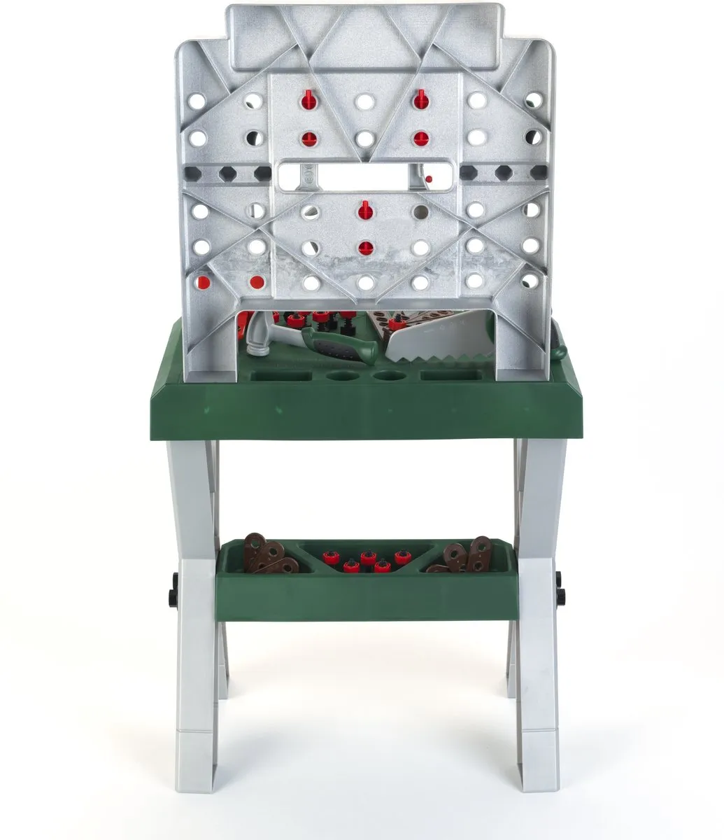 Klein Toys Bosch Mini Werkbank - 56 Accessoires - Groen/Grijs/Rood