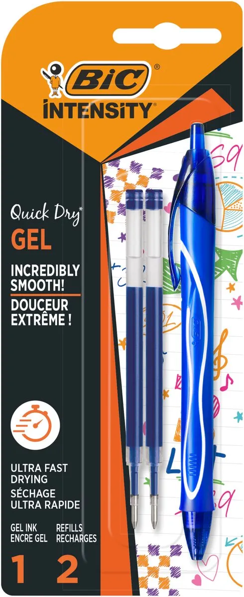 Bic Gel-ocity Quick Dry Gelpen - Blauw - 3 Stuks - afbeelding 2 van 4